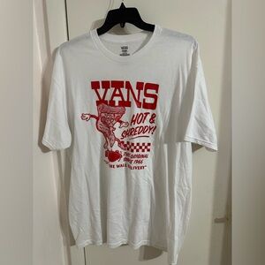 Vans White Tee with Red Graphic Print